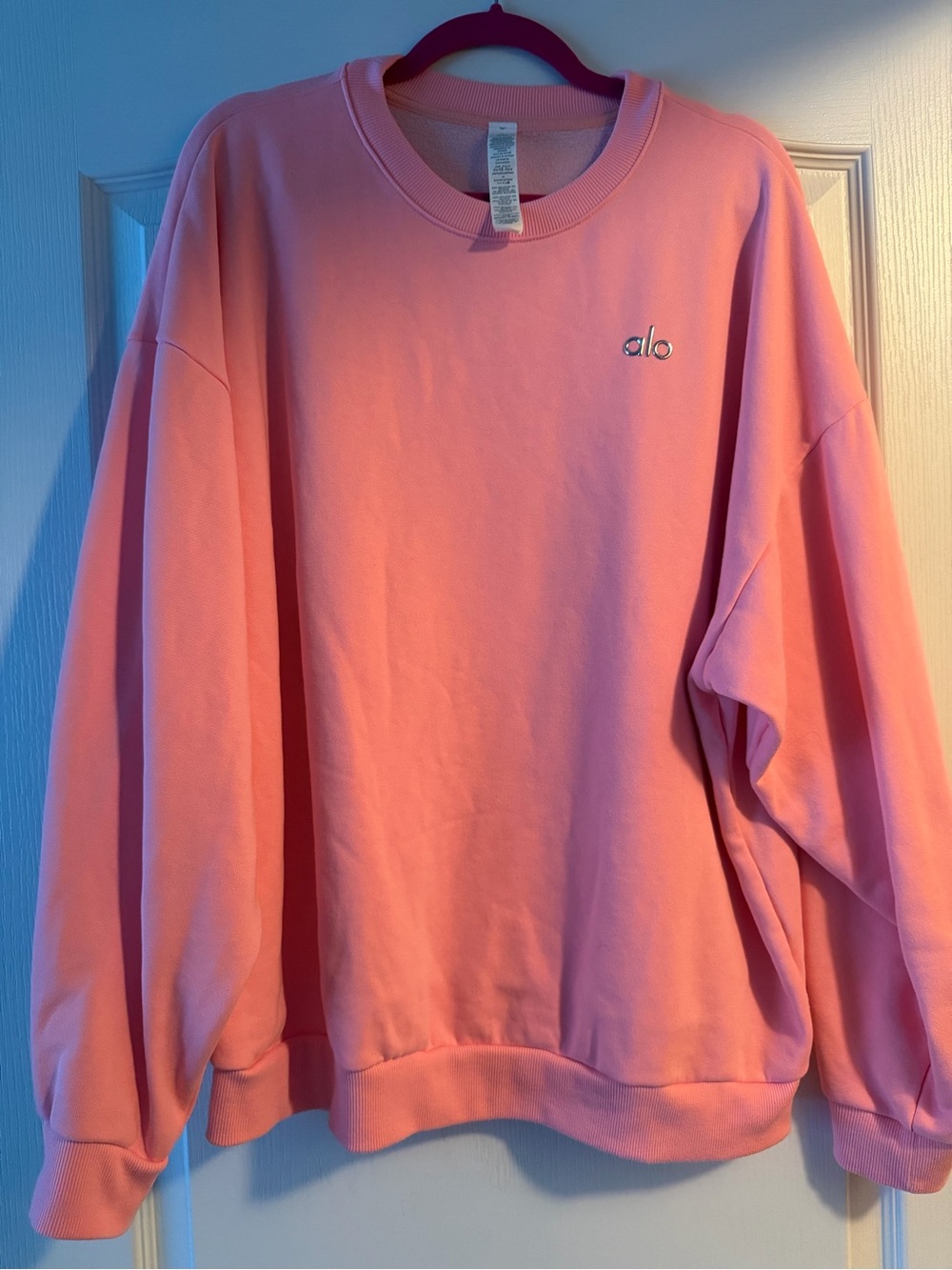 ALO Yoga Coral Pink Crewneck Sweatshirt XL